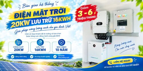 Hệ thống điện mặt trời 20kW kết hợp pin lưu trữ VALLEY 16kWh tại Vinh